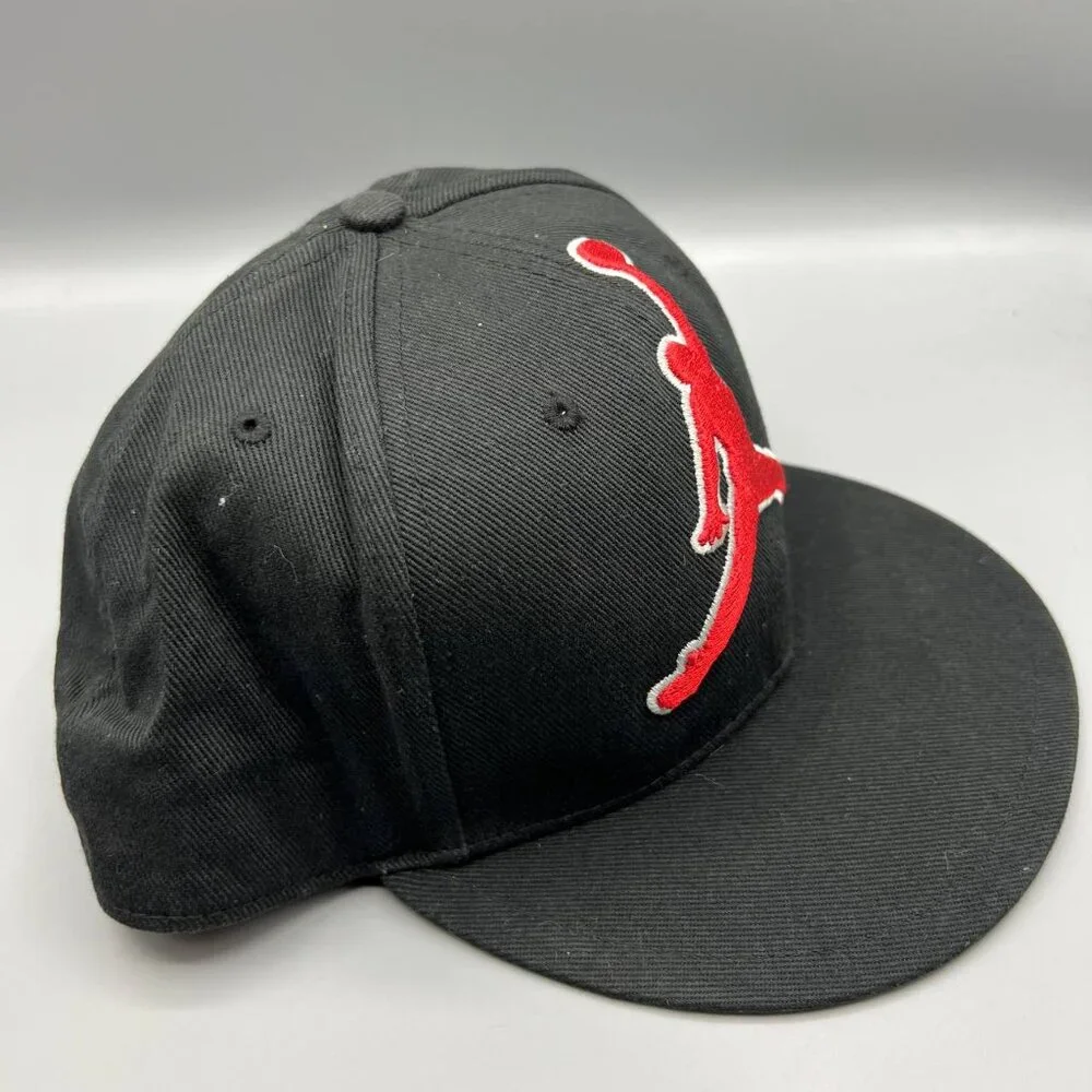 Air Jordan Hat Men 7 1/2 Black Red Jumpman‎ Fitted Cap